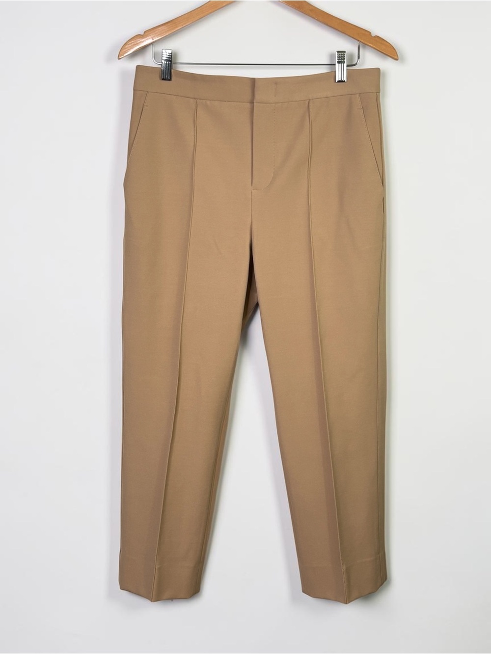 Vince Pecan Tapered Stovepipe Knit Trousers Pants Size 8 - Picture 2 of 11